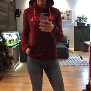Burgundy and pink Bench hoodie